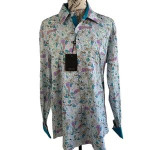 NWT XMI men’s large Paisley button shirt